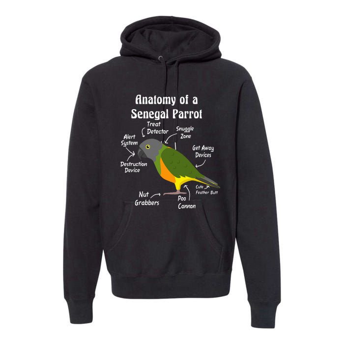 Anatomy Of A Senegal Parrot Premium Hoodie