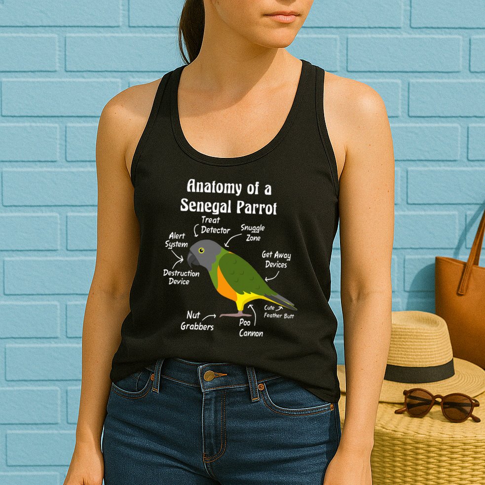 Anatomy Of A Senegal Parrot Womens Tank Top