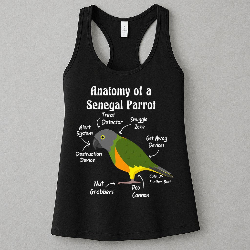 Anatomy Of A Senegal Parrot Womens Tank Top