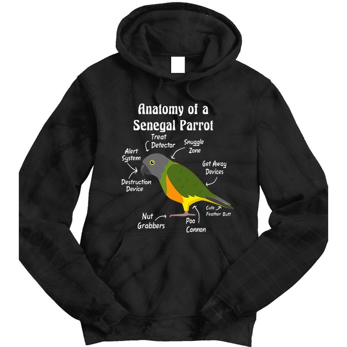 Anatomy Of A Senegal Parrot Tie Dye Hoodie