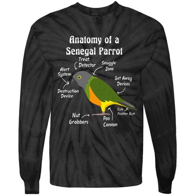 Anatomy Of A Senegal Parrot Tie-Dye Long Sleeve Shirt