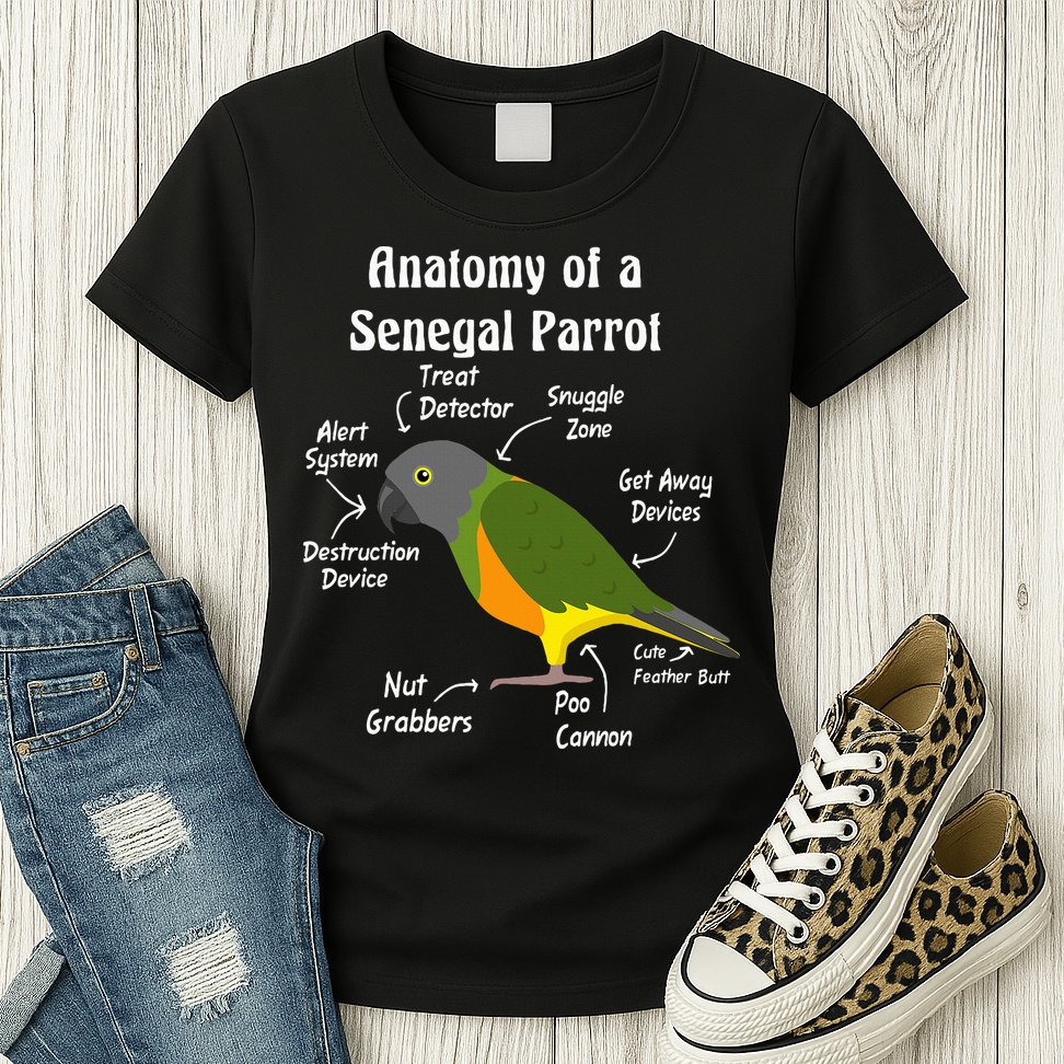 Anatomy Of A Senegal Parrot Womens T-Shirt