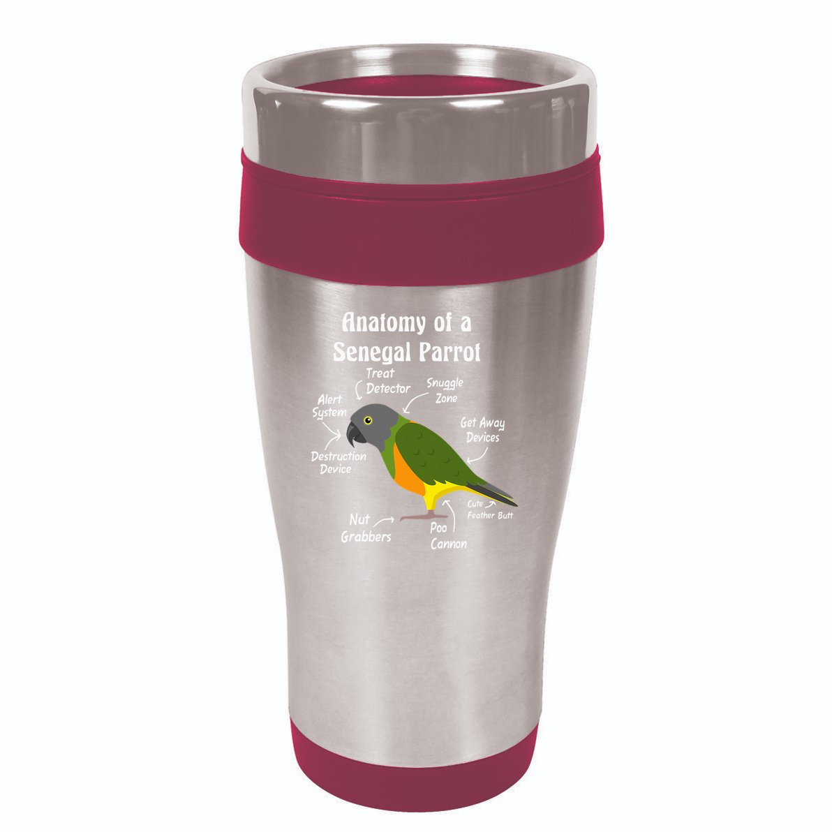 Anatomy Of A Senegal Parrot 16oz Travel Tumbler