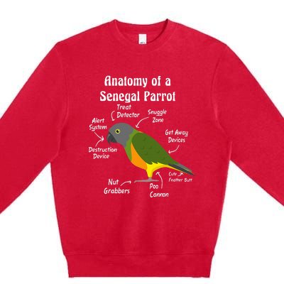 Anatomy Of A Senegal Parrot Premium Crewneck Sweatshirt