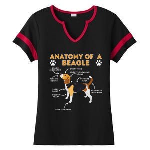 Anatomy Of A Beagle Funny Beagle Dog Lover Pet Owner Ladies Halftime Notch Neck Tee