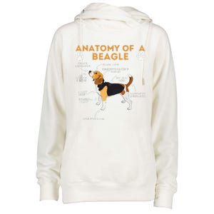 Anatomy Of A Beagle Funny Beagle Dog Lover Pet Owner Womens Funnel Neck Pullover Hood