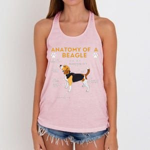 Anatomy Of A Beagle Funny Beagle Dog Lover Pet Owner Women's Knotted Racerback Tank