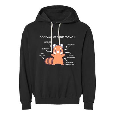 Anatomy Of A Red Panda Science Zoologist Red Panda Anatomy Gift Garment-Dyed Fleece Hoodie