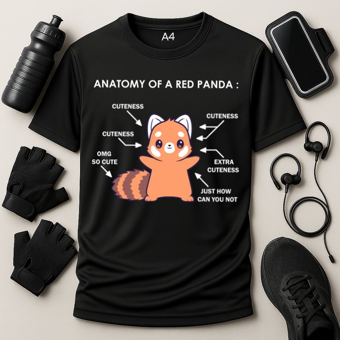 Anatomy Of A Red Panda Science Zoologist Red Panda Anatomy Gift Cooling Performance Crew T-Shirt