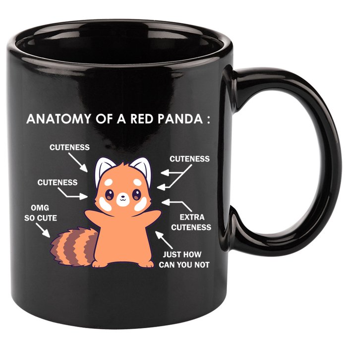 Anatomy Of A Red Panda Science Zoologist Red Panda Anatomy Gift 11oz C Handle Ceramic Mug