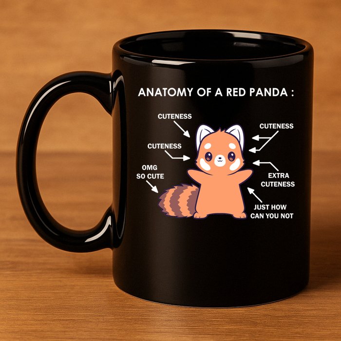 Anatomy Of A Red Panda Science Zoologist Red Panda Anatomy Gift 11oz C Handle Ceramic Mug