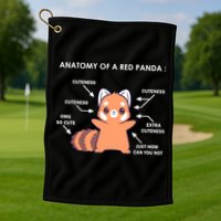 Anatomy Of A Red Panda Science Zoologist Red Panda Anatomy Gift Golf Towel
