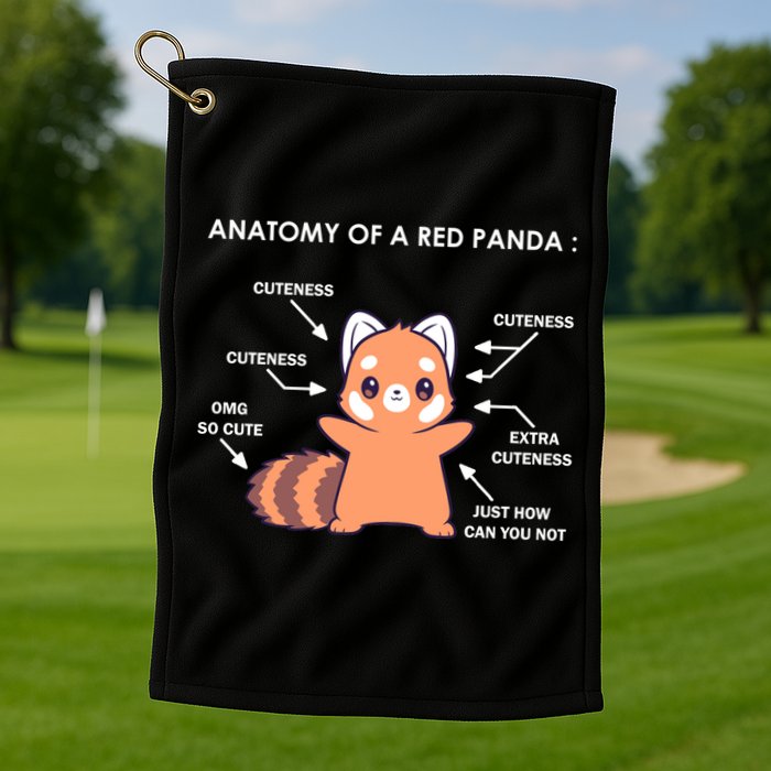 Anatomy Of A Red Panda Science Zoologist Red Panda Anatomy Gift Golf Towel