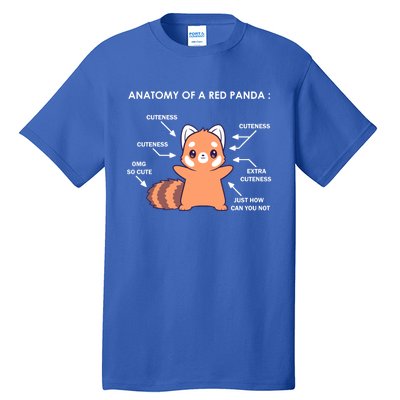 Anatomy Of A Red Panda Science Zoologist Red Panda Anatomy Gift Tall T-Shirt