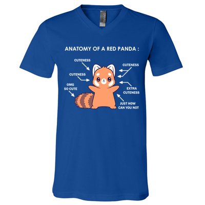 Anatomy Of A Red Panda Science Zoologist Red Panda Anatomy Gift V-Neck T-Shirt