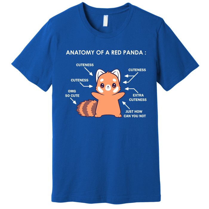 Anatomy Of A Red Panda Science Zoologist Red Panda Anatomy Gift Premium T-Shirt