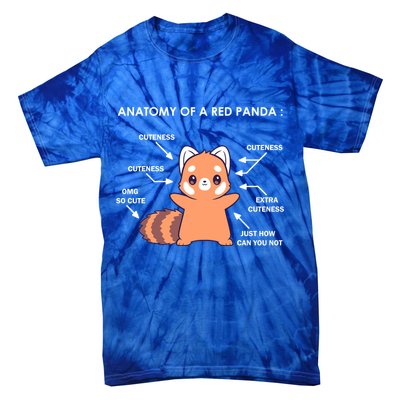 Anatomy Of A Red Panda Science Zoologist Red Panda Anatomy Gift Tie-Dye T-Shirt