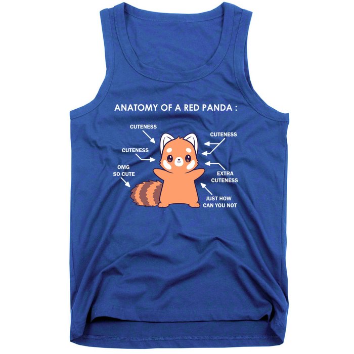 Anatomy Of A Red Panda Science Zoologist Red Panda Anatomy Gift Tank Top