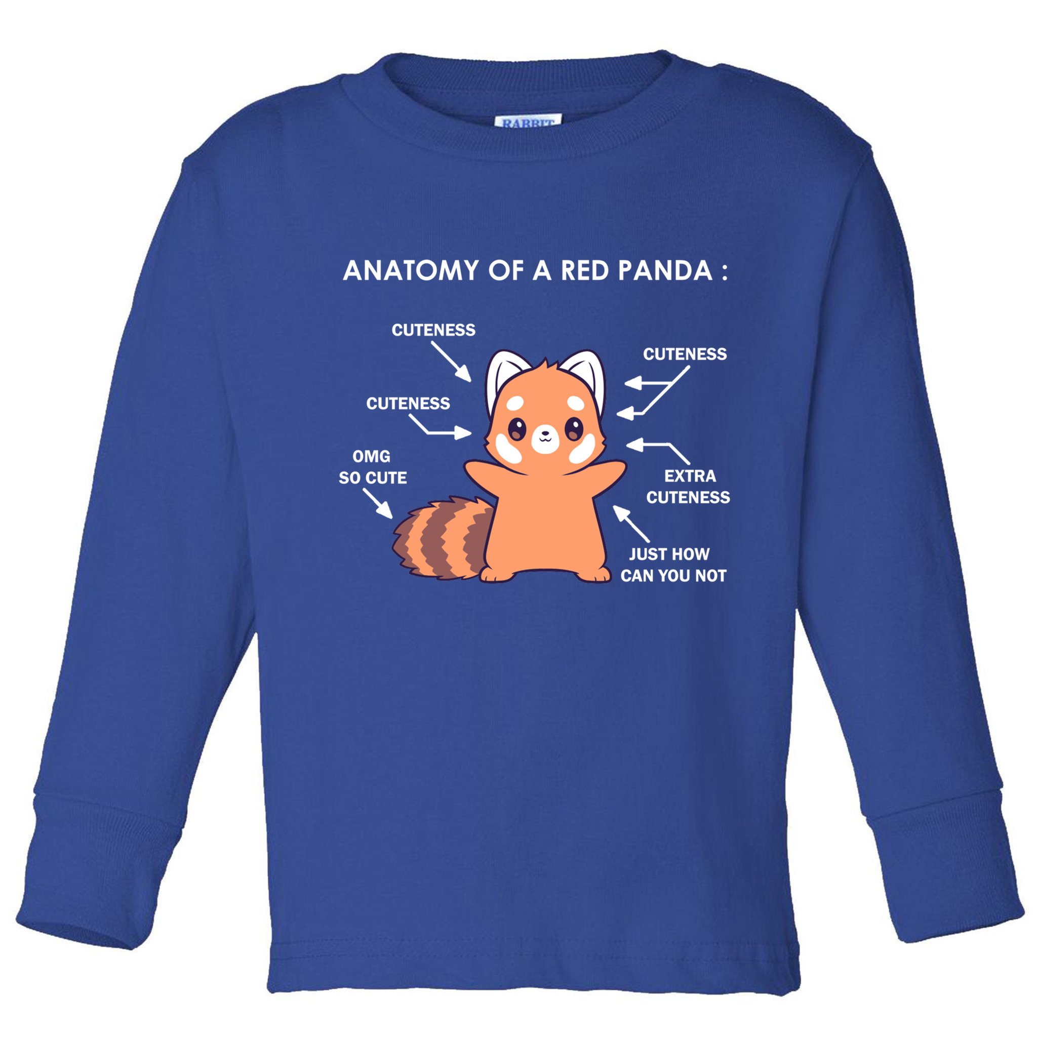 Anatomy Of A Red Panda Science Zoologist Red Panda Anatomy Gift Toddler Long Sleeve Shirt