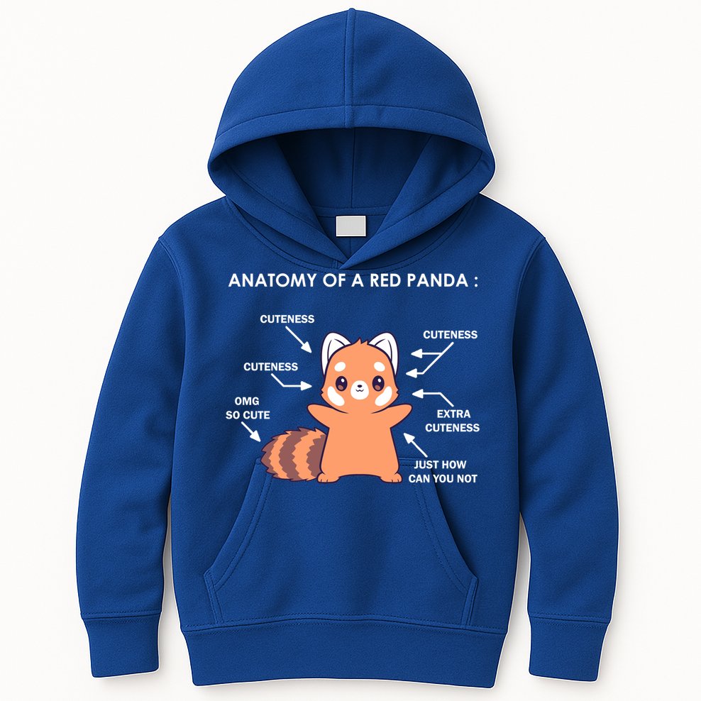 Anatomy Of A Red Panda Science Zoologist Red Panda Anatomy Gift Kids Hoodie