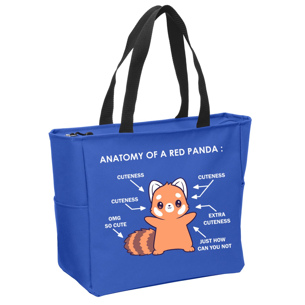 Anatomy Of A Red Panda Science Zoologist Red Panda Anatomy Gift Zip Tote Bag