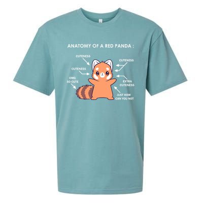 Anatomy Of A Red Panda Science Zoologist Red Panda Anatomy Gift Sueded Cloud Jersey T-Shirt