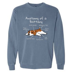 Anatomy Of A Brittany Spaniel Funny Dog Gift Garment-Dyed Sweatshirt