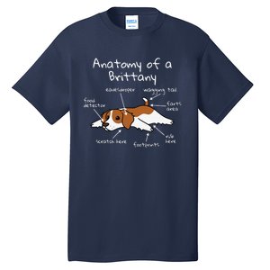 Anatomy Of A Brittany Spaniel Funny Dog Gift Tall T-Shirt