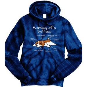 Anatomy Of A Brittany Spaniel Funny Dog Gift Tie Dye Hoodie