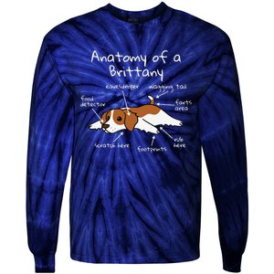 Anatomy Of A Brittany Spaniel Funny Dog Gift Tie-Dye Long Sleeve Shirt