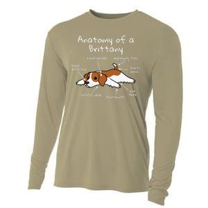 Anatomy Of A Brittany Spaniel Funny Dog Gift Cooling Performance Long Sleeve Crew