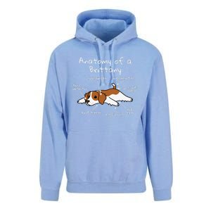 Anatomy Of A Brittany Spaniel Funny Dog Gift Unisex Surf Hoodie