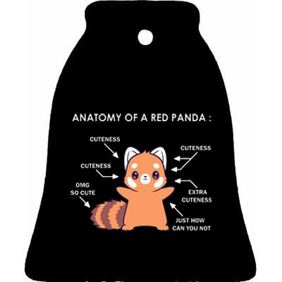 Anatomy Of A Red Panda Science Zoologist Red Panda Anatomy Ceramic Bell Ornament