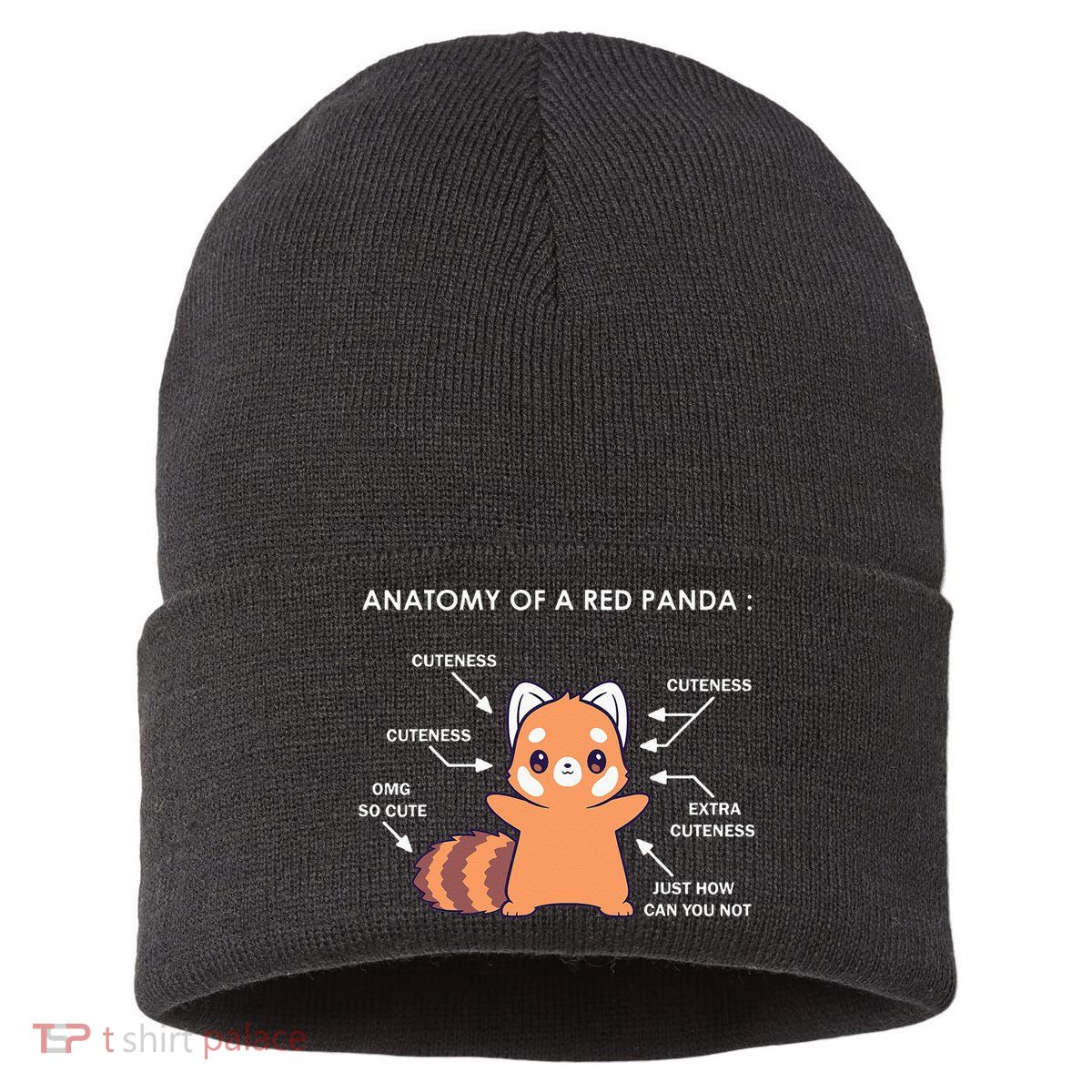 Anatomy Of A Red Panda Science Zoologist Red Panda Anatomy Sustainable Knit Beanie