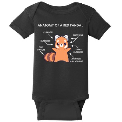Anatomy Of A Red Panda Science Zoologist Red Panda Anatomy Baby Bodysuit