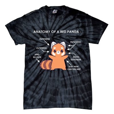 Anatomy Of A Red Panda Science Zoologist Red Panda Anatomy Tie-Dye T-Shirt