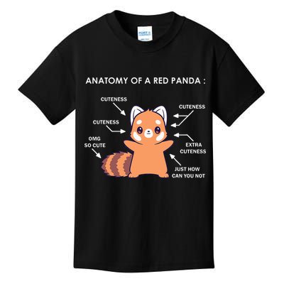 Anatomy Of A Red Panda Science Zoologist Red Panda Anatomy Kids T-Shirt