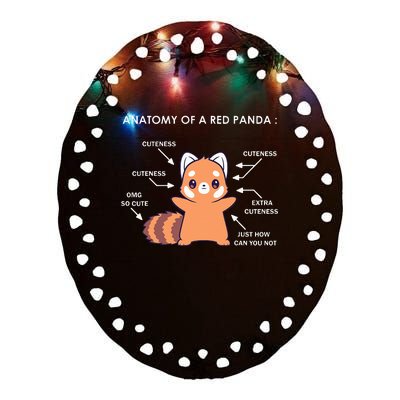 Anatomy Of A Red Panda Science Zoologist Red Panda Anatomy Ceramic Oval Ornament