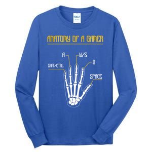 Anatomy Of A Gamer Video Game Pc Gaming Rpg Moba Streamer Funny Gift Tall Long Sleeve T-Shirt