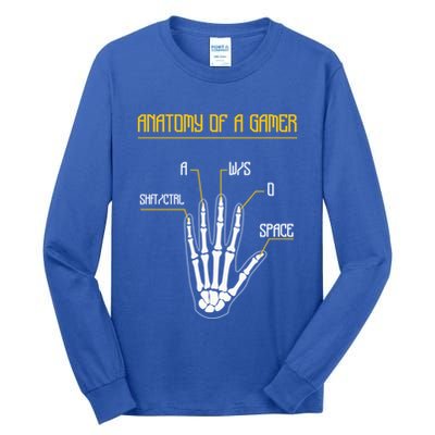 Anatomy Of A Gamer Video Game Pc Gaming Rpg Moba Streamer Funny Gift Tall Long Sleeve T-Shirt