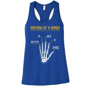 Anatomy Of A Gamer Video Game Pc Gaming Rpg Moba Streamer Funny Gift Women's Racerback Tank