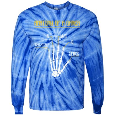 Anatomy Of A Gamer Video Game Pc Gaming Rpg Moba Streamer Funny Gift Tie-Dye Long Sleeve Shirt
