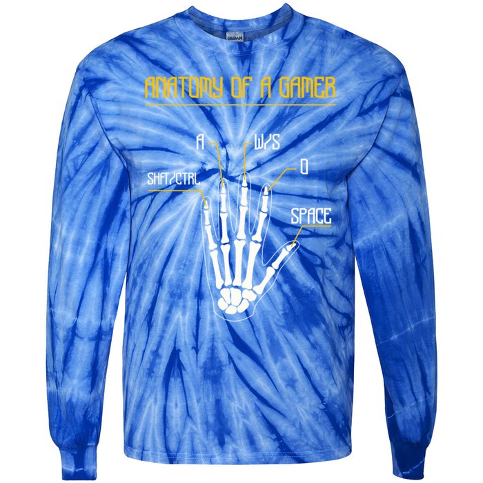 Anatomy Of A Gamer Video Game Pc Gaming Rpg Moba Streamer Funny Gift Tie-Dye Long Sleeve Shirt