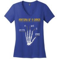 Anatomy Of A Gamer Video Game Pc Gaming Rpg Moba Streamer Funny Gift Women's V-Neck T-Shirt