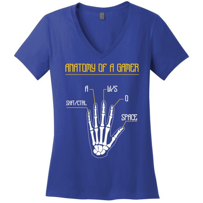 Anatomy Of A Gamer Video Game Pc Gaming Rpg Moba Streamer Funny Gift Women's V-Neck T-Shirt