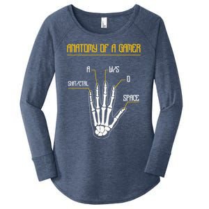 Anatomy Of A Gamer Video Game Pc Gaming Rpg Moba Streamer Funny Gift Women's Perfect Tri Tunic Long Sleeve Shirt