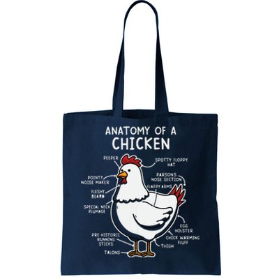 Anatomy Of A Chicken Tee Country Farm Tote Bag