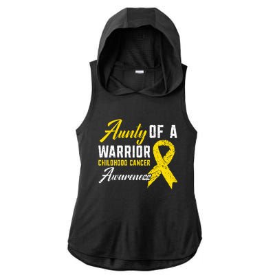 Aunty Of A Warrior Hood Cancer Awareness Gift Ladies PosiCharge Tri-Blend Wicking Draft Hoodie Tank