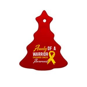 Aunty Of A Warrior Hood Cancer Awareness Gift Ceramic Tree Ornament