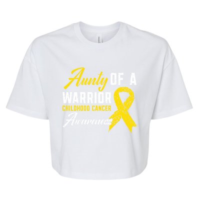 Aunty Of A Warrior Hood Cancer Awareness Gift Bella+Canvas Jersey Crop Tee